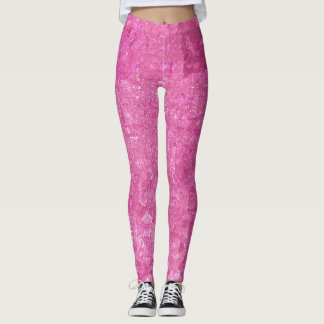 Helder Roze Abstract Mozaïek Gloss Leggings