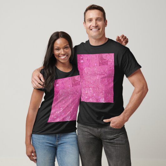 Helder Roze Abstract Mozaïek Gloss T-shirt (Unisex)