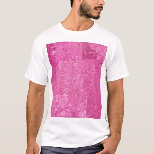 Helder Roze Abstract Mozaïek Gloss T-shirt (Voorkant)