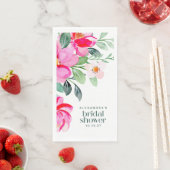 Helder Roze Aquarel Bloemachtige Bruiloft Feest Cu Servet (Insitu)