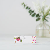 Helder roze Baby Mini Visitekaartje (Staand voorkant)