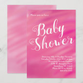 Helder Roze Baby shower Meisje Waterverf Kaart (Voorkant / Achterkant)