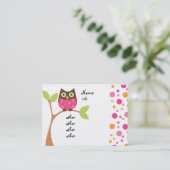 Helder roze Baby Visitekaartje (Staand voorkant)