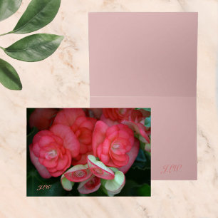 Helder Roze Begonia Notitiekaart