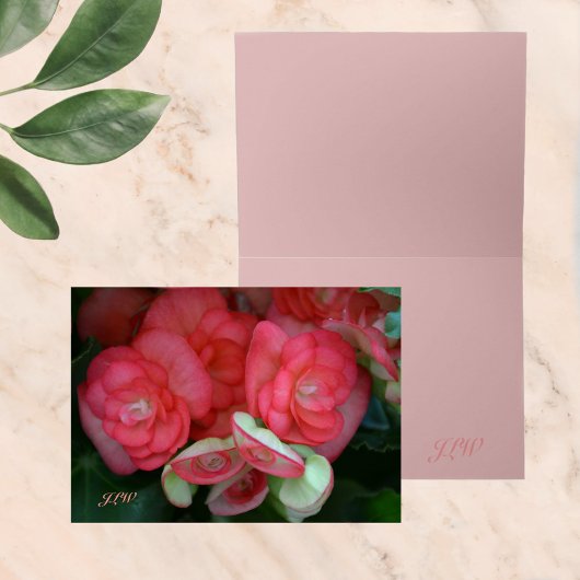 Helder Roze Begonia Notitiekaart
