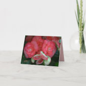 Helder Roze Begonia Notitiekaart (Voorkant)