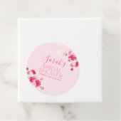 Helder Roze Bloem Bruidsdouche Favoriet Label Rond (In situ)