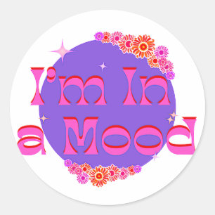 Helder roze bloem grafisch ontwerp Ik ben in een s Ronde Sticker