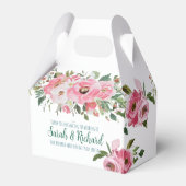 Helder Roze Bloemachtige Bruiloft Bedankdoosjes (Achterkant)