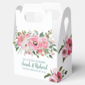 Helder Roze Bloemachtige Bruiloft Bedankdoosjes (Geopend)