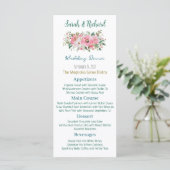 Helder Roze Bloemachtige Bruiloft Menu (Staand voorkant)
