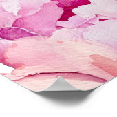 Helder roze bloemblaadjes en prosecco bruids welko poster (Hoek)