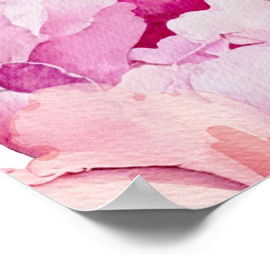 Helder roze bloemblaadjes en prosecco bruids welko poster (Hoek)