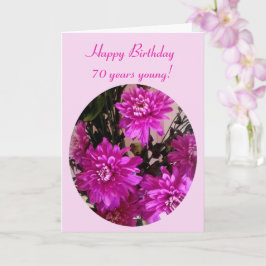 Helder Roze Bloemen Bloemige Leeftijd Verjaardag Kaart