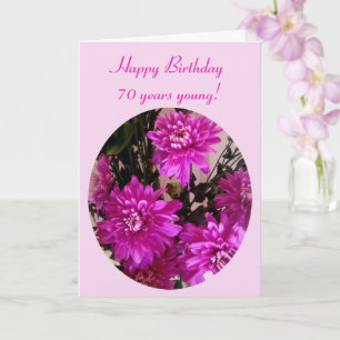 Helder Roze Bloemen Bloemige Leeftijd Verjaardag Kaart