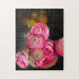 Helder roze bloemen Jigzaag Puzzle Legpuzzel