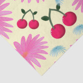 Helder Roze Bloemen Kersen Patroon | Schattig Kawa Tissuepapier (Detail)