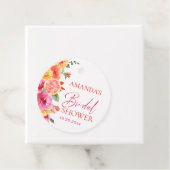 Helder Roze Bloemen Sinaasappel Snede Bruiloft Fee Bedankjes Labels (In situ)