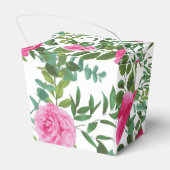 Helder roze bloemenbruiloft bedankdoosjes (Achterkant)