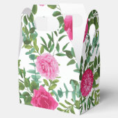 Helder roze bloemenbruiloft bedankdoosjes (Geopend)