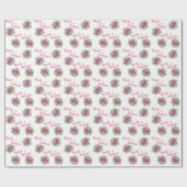 Helder roze bloemenbruiloft cadeaupapier (Vlak)