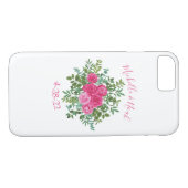 Helder roze bloemenbruiloft Case-Mate iPhone case (Achterkant (Horizontaal))