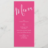 Helder roze bloemenbruiloft menu (Voorkant)