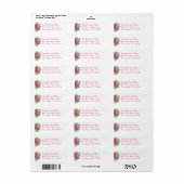 Helder roze bloemenbruiloft retour adres labels (Full Sheet)