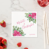 Helder roze bloemenbruiloft servet (Insitu)