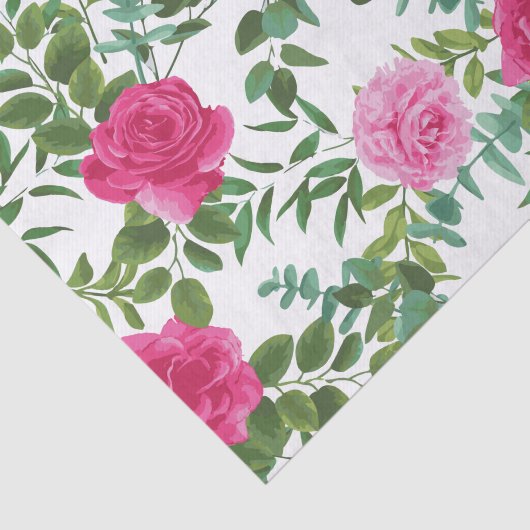 Helder roze bloemenbruiloft tissuepapier (Detail)