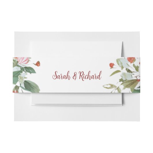 Helder roze bloemenbruiloft uitnodigingen wikkel (Voorkant Voorbeeld)