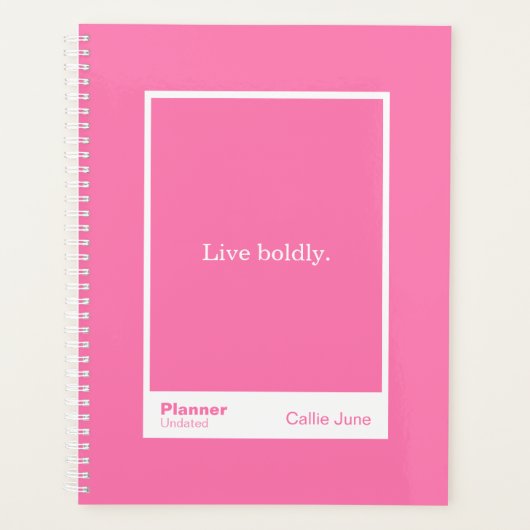 Helder Roze Blok Citaat | Volledig Aanpasbaar Planner (Voorkant)