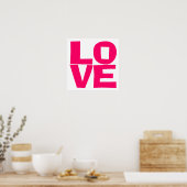 Helder Roze Blok Typografie Liefde Poster (Keuken)