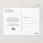 Helder roze botanische boog 1 foto Vrolijk kerstfe Briefkaart (Achterkant)