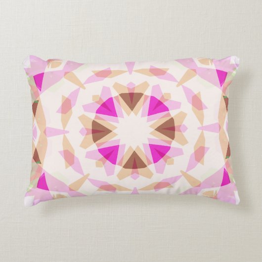 Helder Roze Bruine ster Dopamine Decor Eclectisch Accent Kussen (Voorkant)