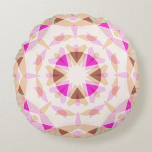 Helder Roze Bruine ster Dopamine Decor Eclectisch Rond Kussen