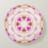 Helder Roze Bruine ster Dopamine Decor Eclectisch Rond Kussen (Achterkant)