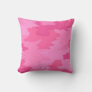 Helder roze camouflage kussen
