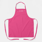 Helder Roze Cute Bow Handtekening Naam Schort (Voorkant)