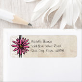 Helder roze  Daisy bruiloft adres Etiket (Insitu)