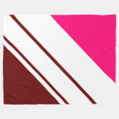 Helder Roze Diep Rood Wit Slant Racing Stripes Fleece Deken (Voorkant (Horizontaal))