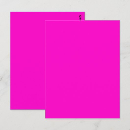 Helder Roze Effen Kleur Briefkaart (Voorkant / Achterkant)