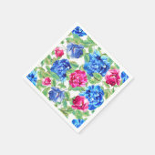 Helder roze en blauwe bloemige mooie patroon servet (Hoek)