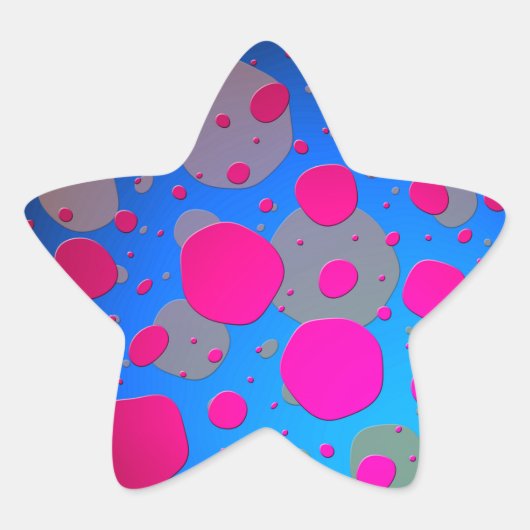 Helder roze en blauwe moderne kunst ster sticker (Voorkant)