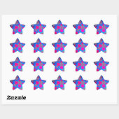 Helder roze en blauwe moderne kunst ster sticker (Vel)