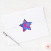 Helder roze en blauwe moderne kunst ster sticker (Envelop)