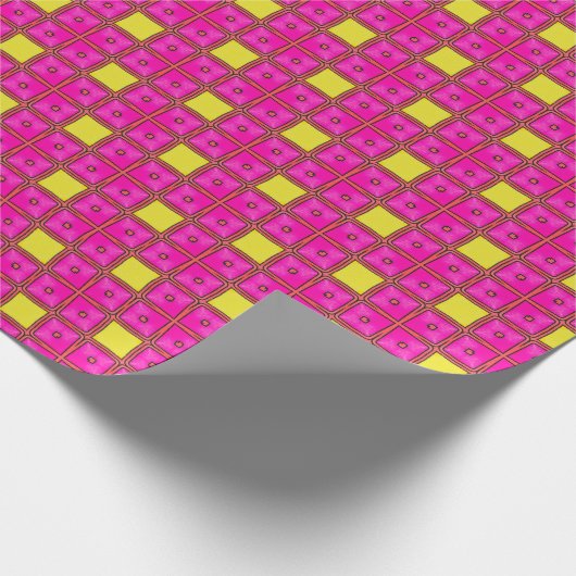 Helder roze en geel All Occasion Wrapping Paper Cadeaupapier (Hoek)