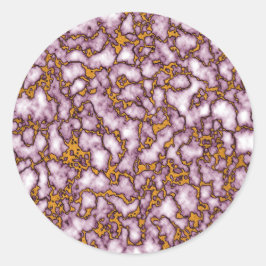 Helder roze en goud marmeren textuur ontwerp ronde sticker