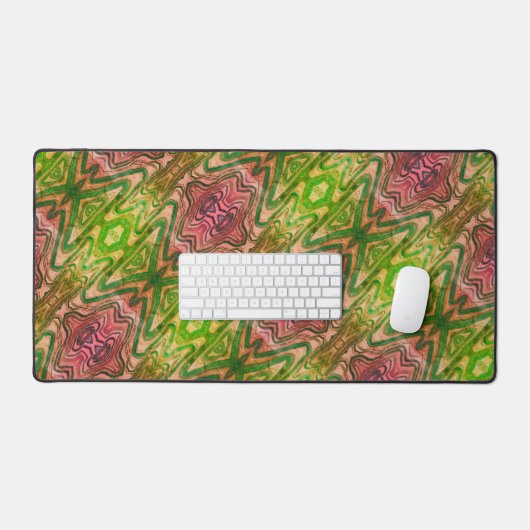 Helder Roze en Groen Boho Chic Abstract Bureaumat (Keyboard & Muis)