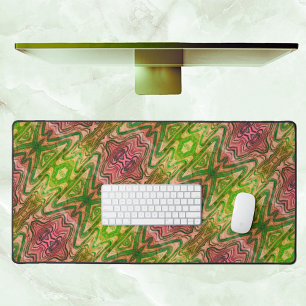 Helder Roze en Groen Boho Chic Abstract Bureaumat
